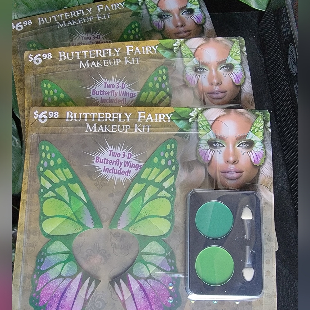 FUN WORLD 3 pack Butterfly Fairy Makeup Kits. NWT*